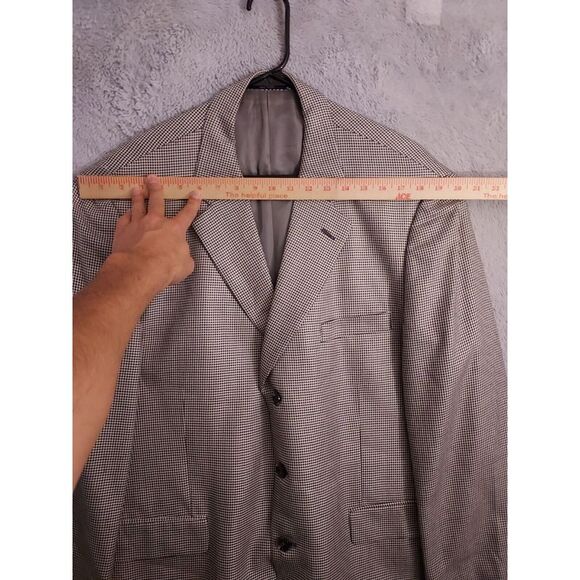 Stafford Blazer Mens 44R Silk Wool Blend Houndstooth Sport Coat Preppy Casual 44 - Picture 8 of 15